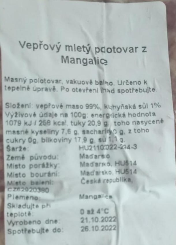 Fotografie - Vepřový mletý polotovar z Mangalice