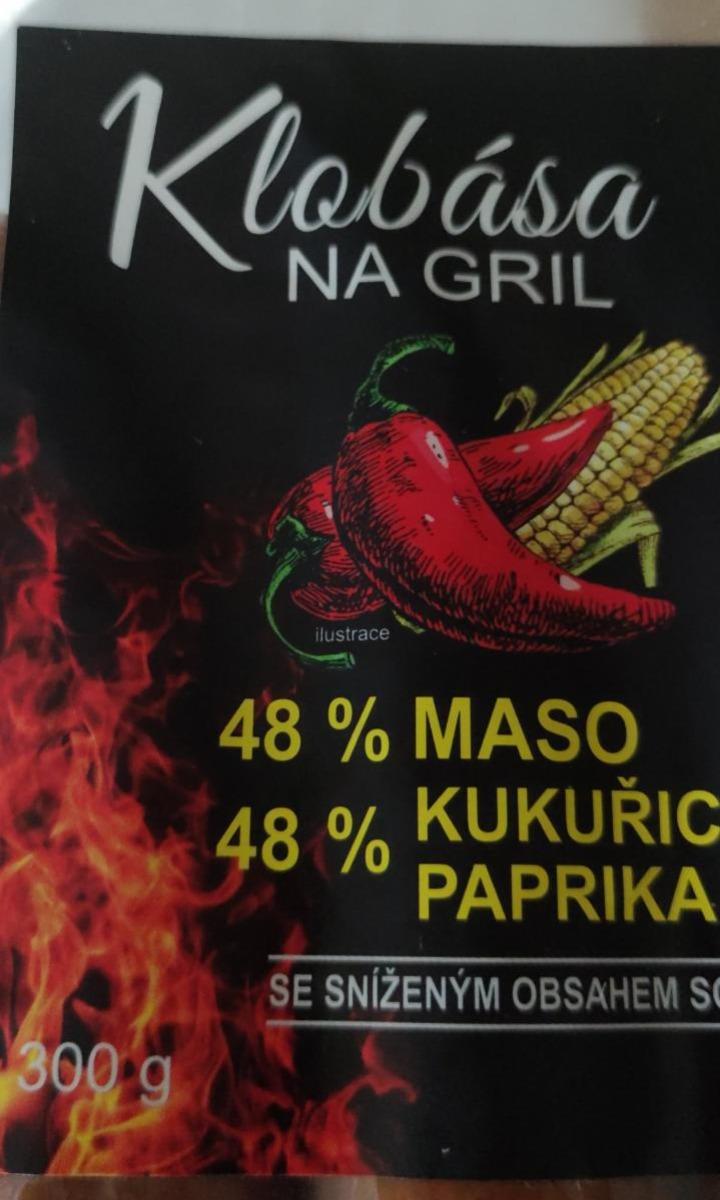 Fotografie - Klobása na gril 48% maso 48% kukuřice paprika