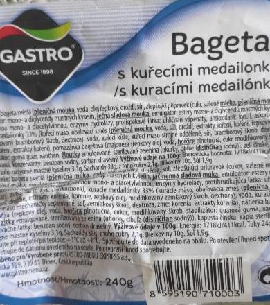 Fotografie - Bageta s kuřecími medailonky Gastro