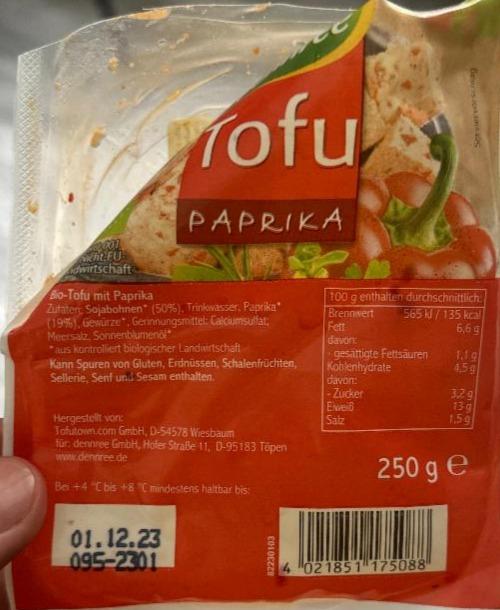 Fotografie - Tofu Paprika Dennree