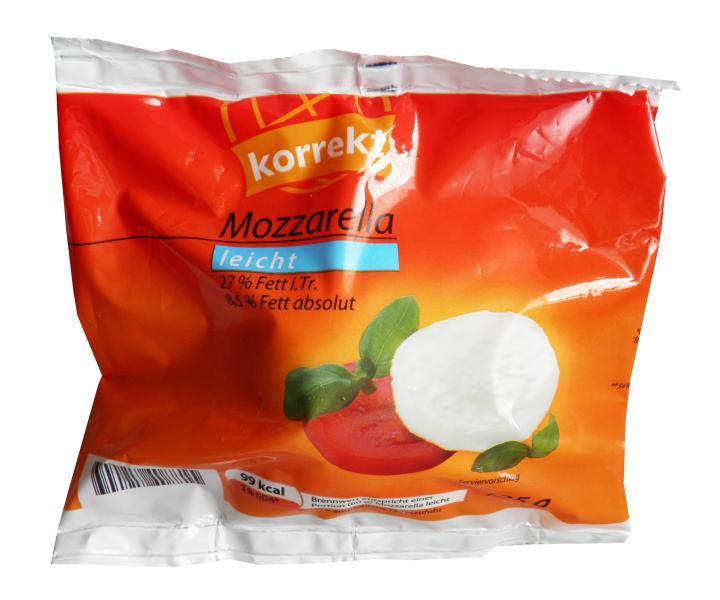 Fotografie - Mozzarella leicht Korrekt