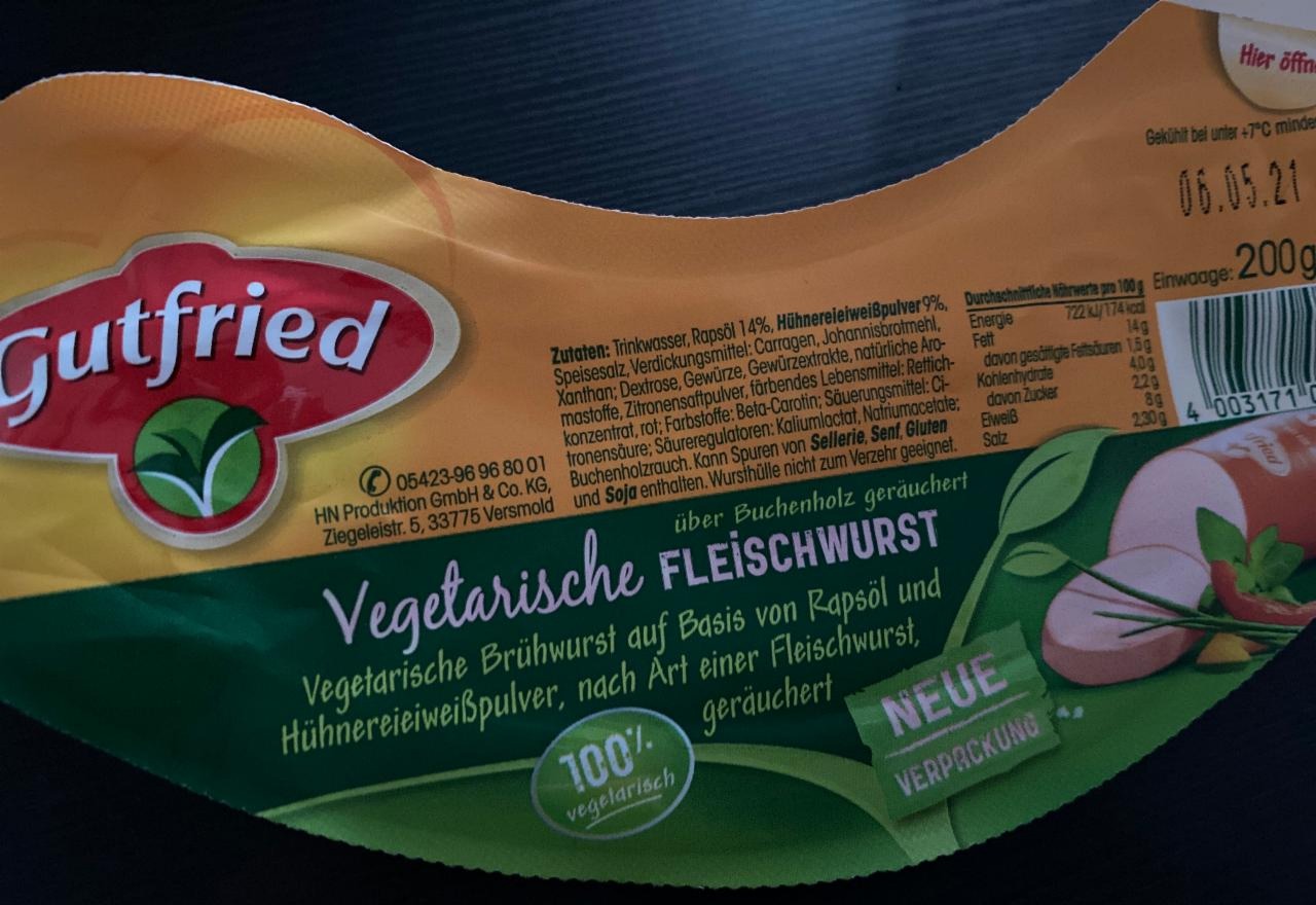 Fotografie - vegetarische fleischwurst Gutfried