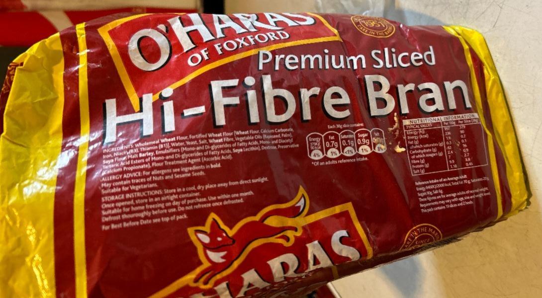 Fotografie - Premium sliced hi-fibre bran O'Hara's of Foxford