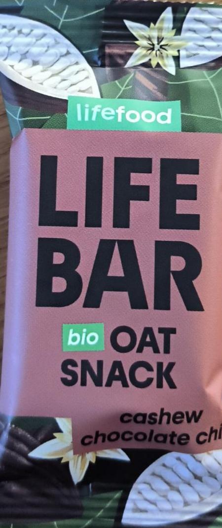 Fotografie - Life bar bio oat snack cashew chocolate chip Lifefood