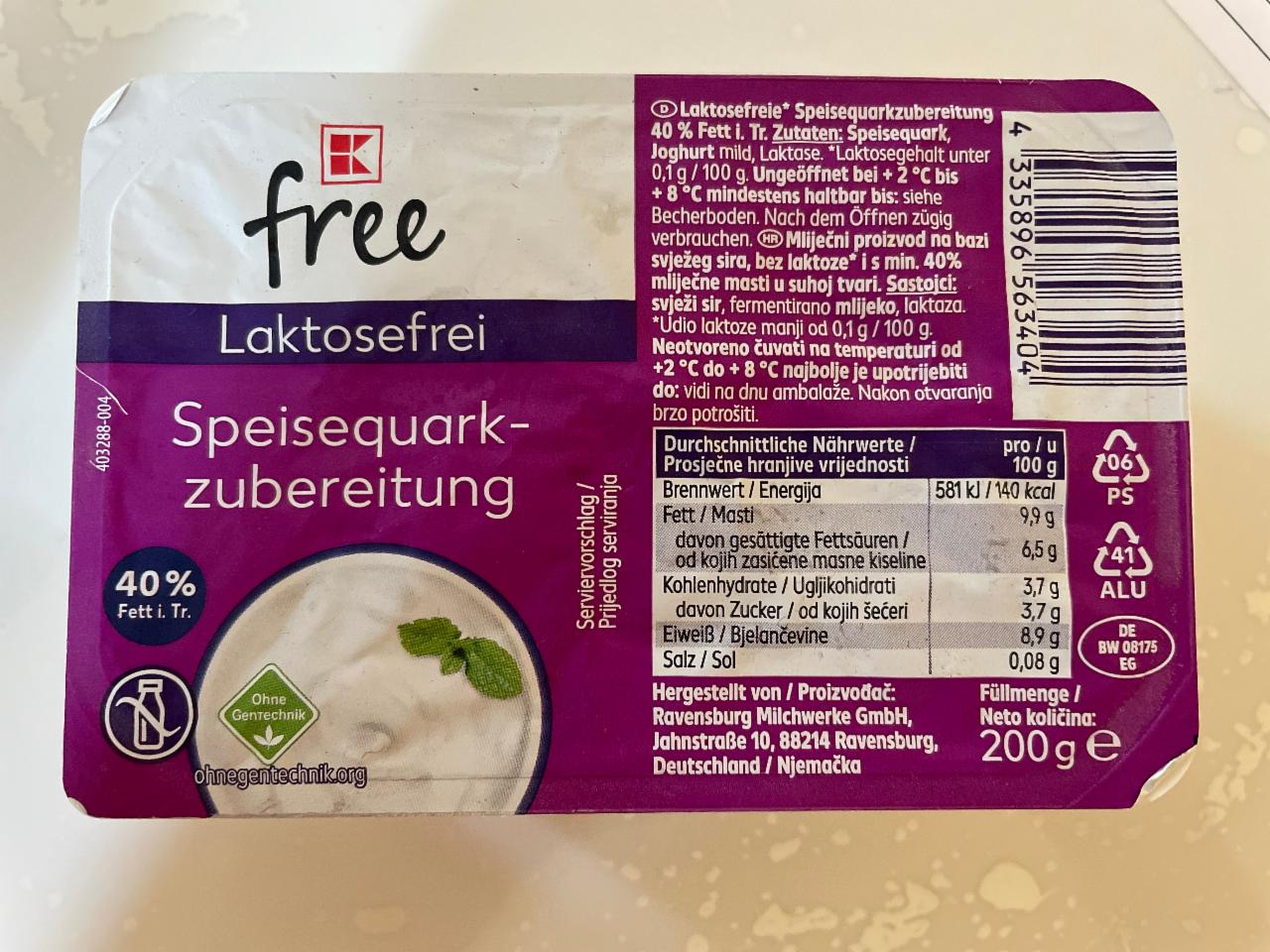 Fotografie - Laktosefrei Speisequark-Zubereitung K-free