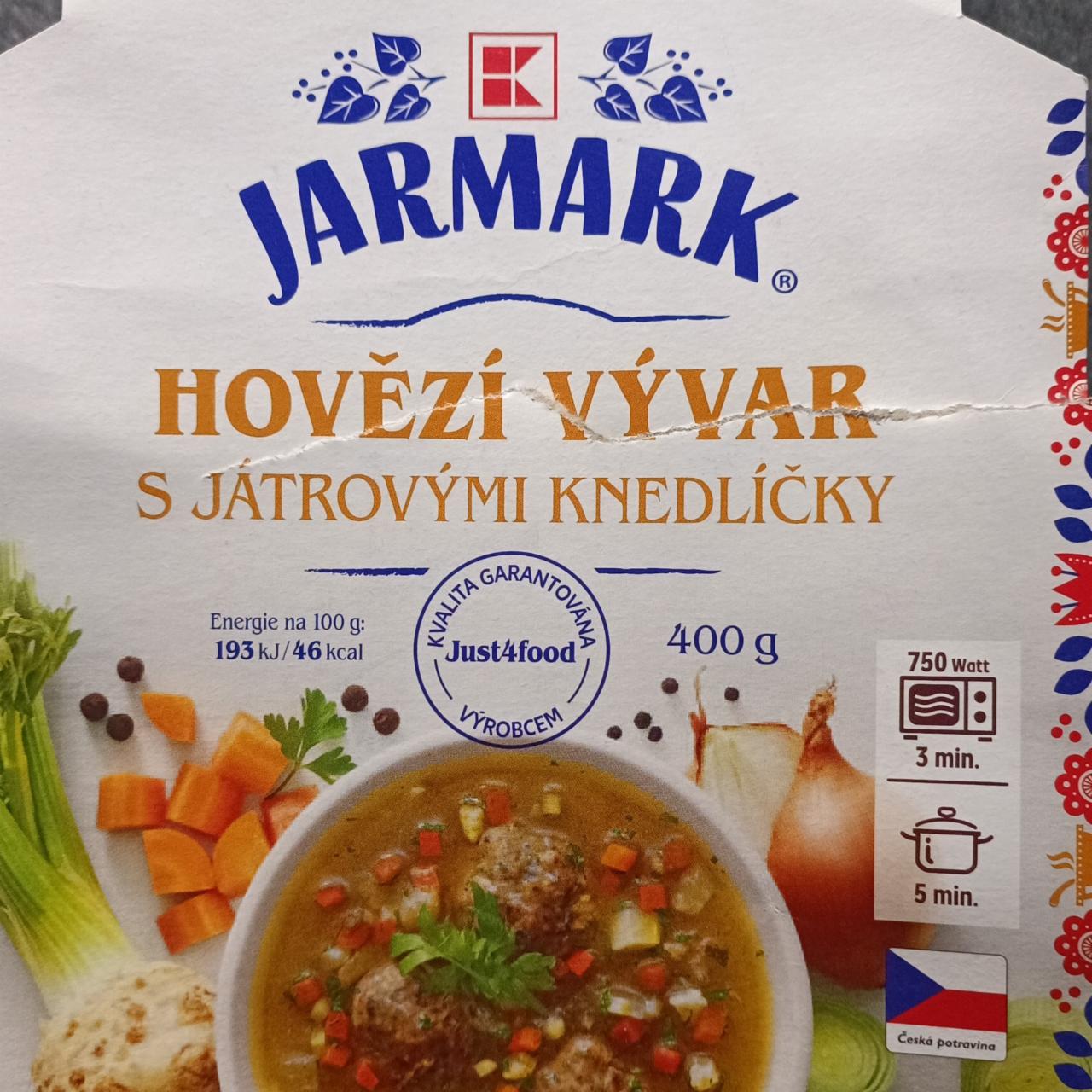 Fotografie - Hovězí vývar s játrovými knedlíčky K-Jarmark