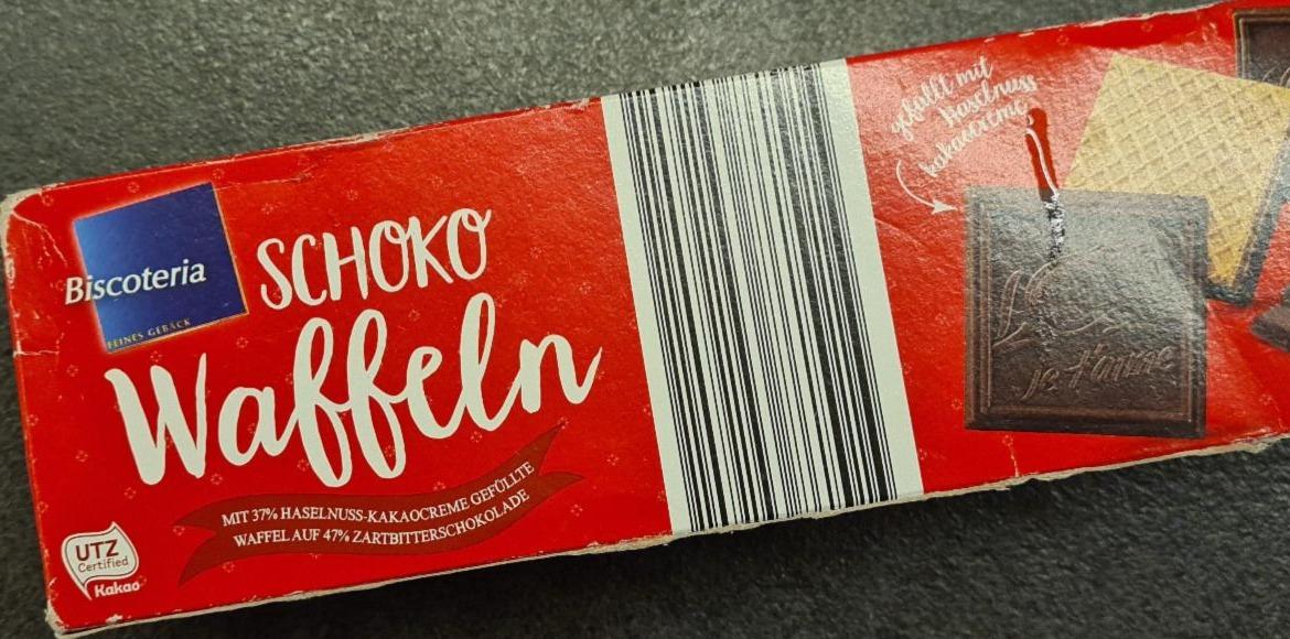 Fotografie - Schoko Waffeln mit 37% Haselnuss-Kakaocreme Biscoteria