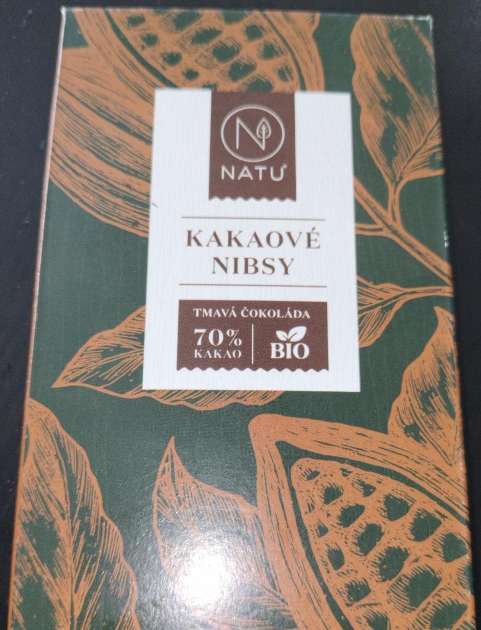 Fotografie - Bio tmavá čokoláda kakaové nibsy 70% kakao NATU