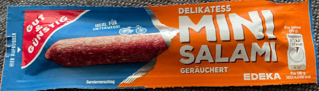 Fotografie - Delikatess Mini Salami geräuchert Gut & Günstig