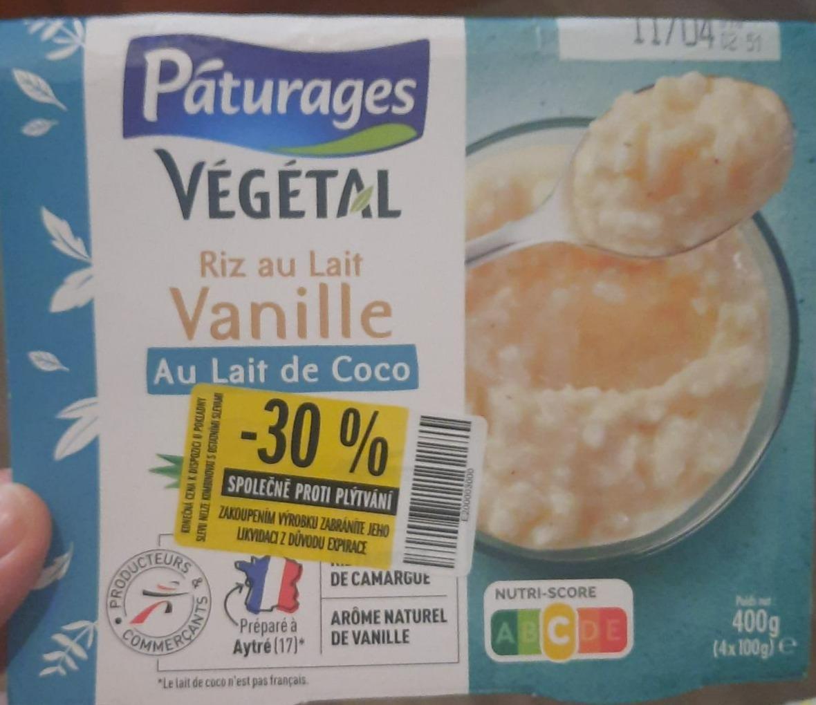 Fotografie - Végétal Riz au Lait Vanille Au Lait de Coco Páturages