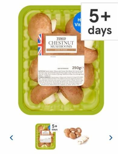 Fotografie - chestnut mushrooms Tesco