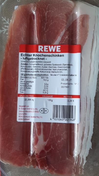 Fotografie - Echter Knochenschinken - luftgetrocknet Rewe