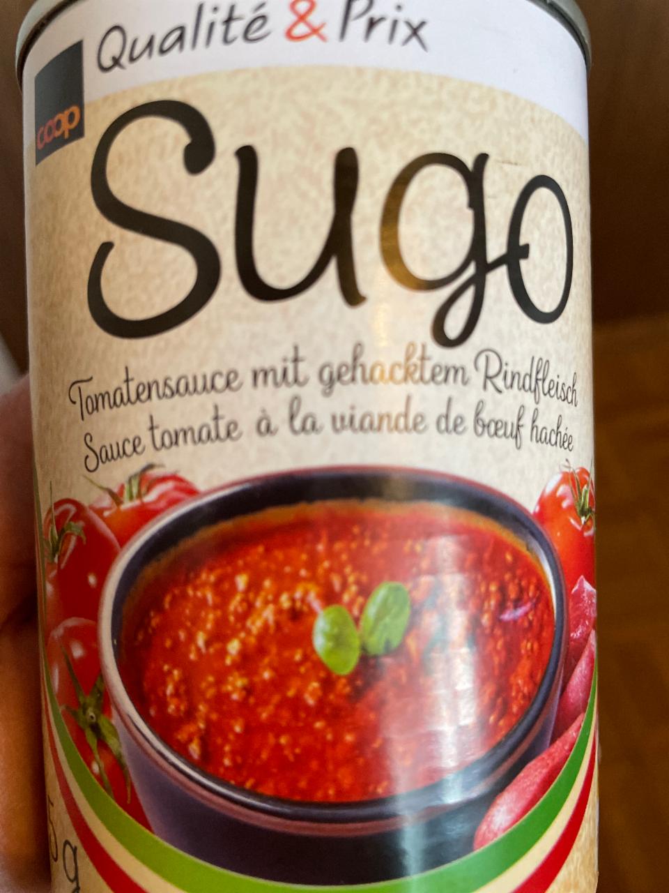 Fotografie - Sugo Tomatensauce mit gehacktem Rindfleisch Coop Qualité & Prix