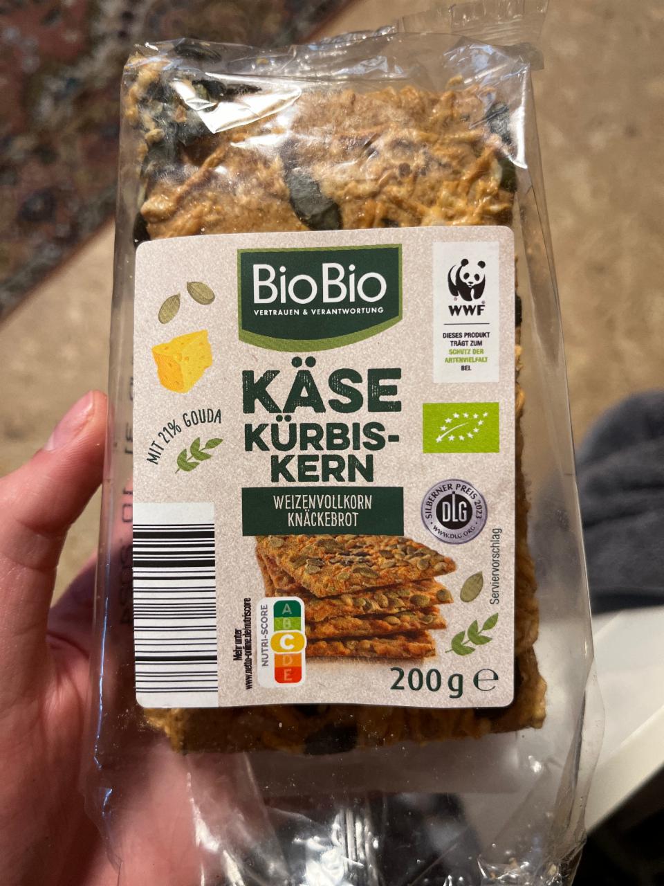 Fotografie - Käse Kürbiskern Weizenvollkorn Knäckebrot BioBio