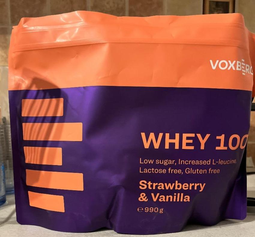 Fotografie - Whey 100 Strawberry & Vanilla Voxberg