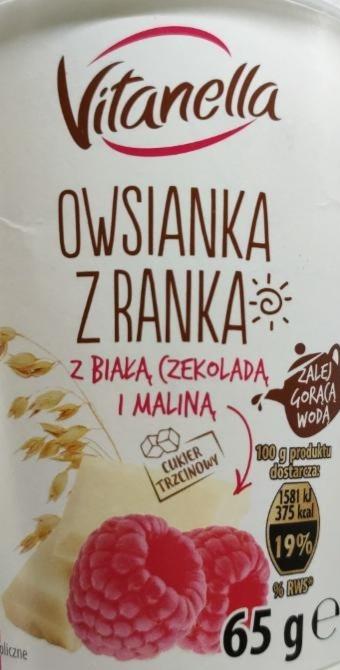 Fotografie - Owsianka z ranka z Białą Czekoladą i Maliną Vitanella