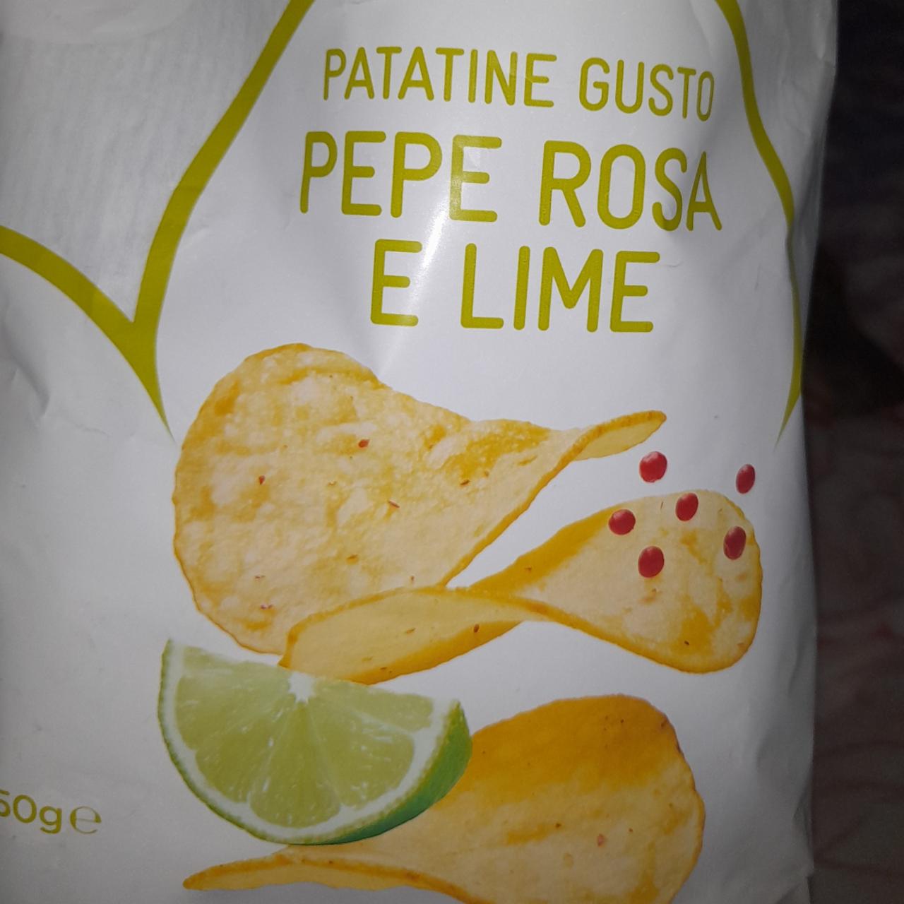 Fotografie - Patatine gusto pepe rosa e lime Conad