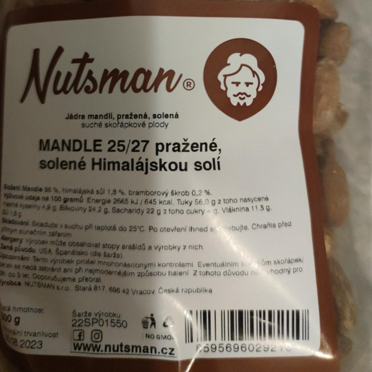 Fotografie - Mandle pražené solené Himalájskou solí Nutsman