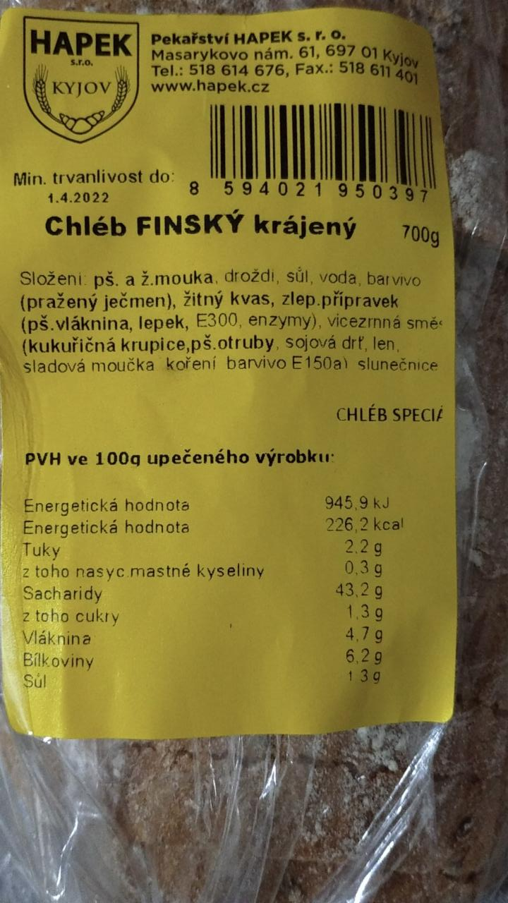 Fotografie - Chléb FINSKÝ krájený Hapek