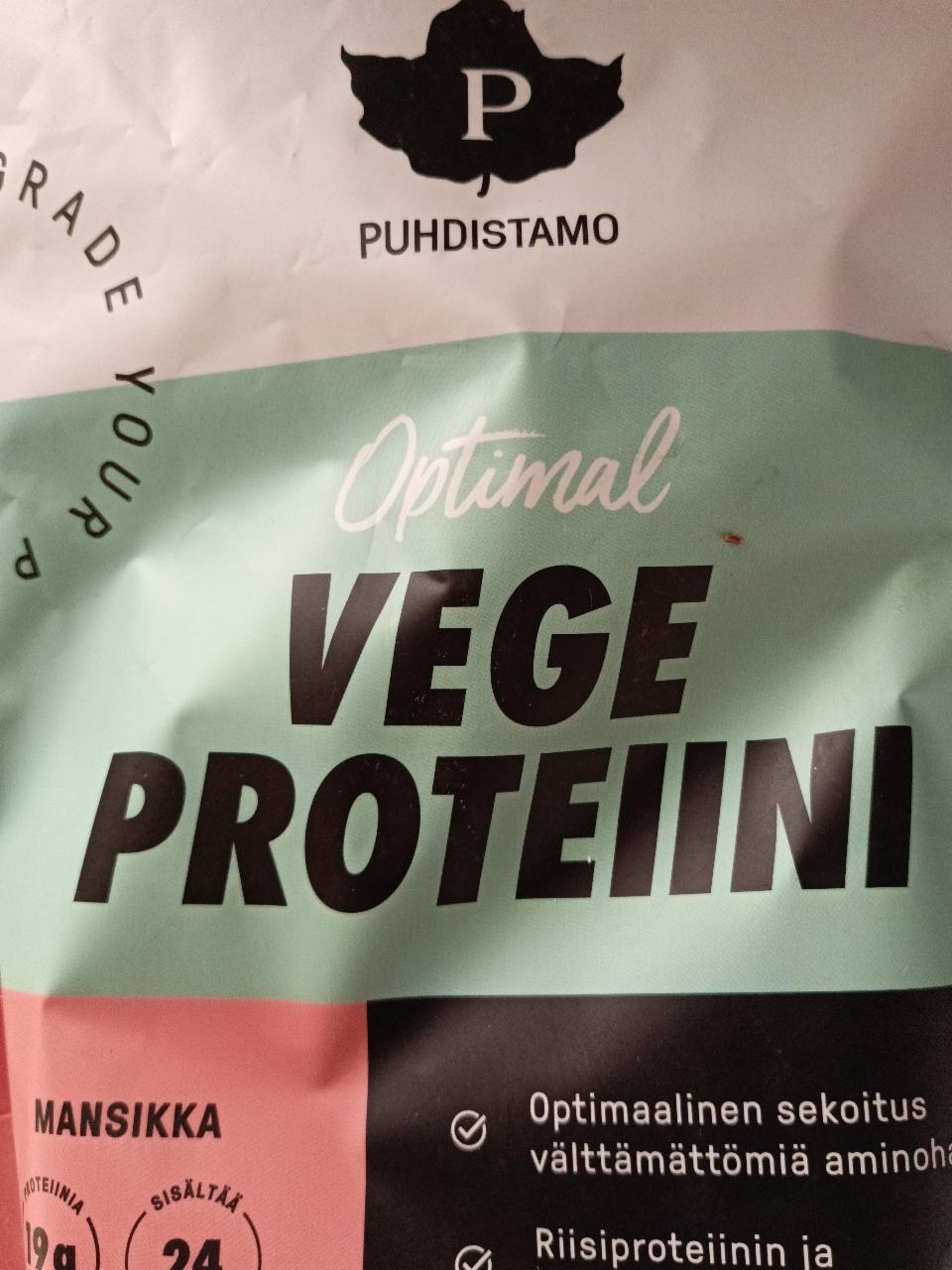 Fotografie - Optimal Vege Proteiini Mansikka Puhdistamo