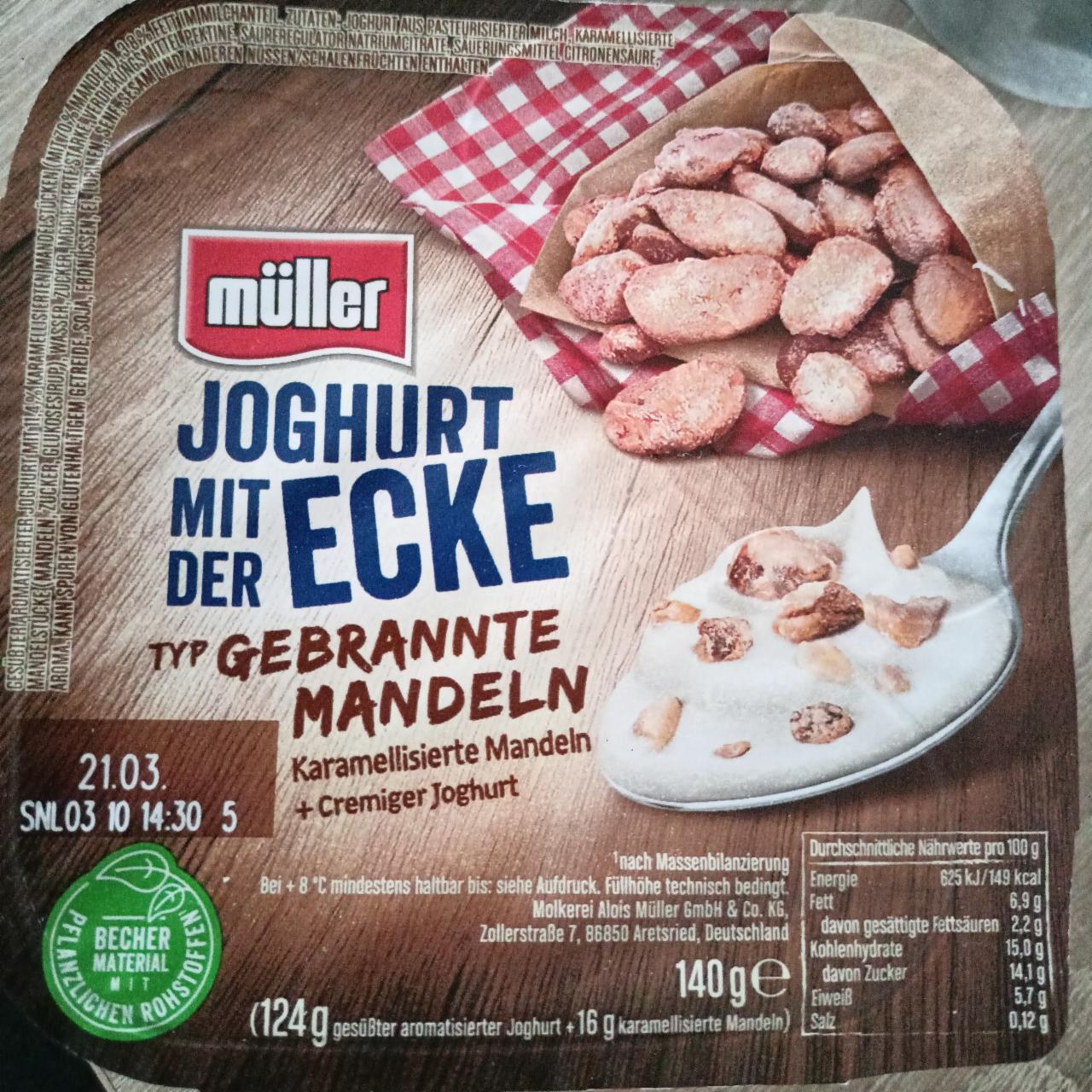 Fotografie - Joghurt mit der ecke typ Gebrannte Manlden Giana