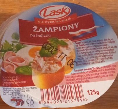 Fotografie - Žampiony po indicku Lask