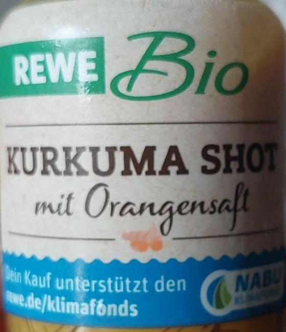 Fotografie - Kurkuma Shot mit Orangensaft Rewe bio