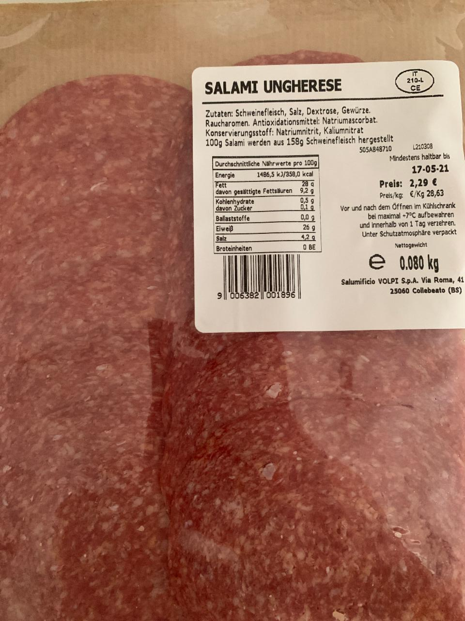 Fotografie - Salami Ungherese Salumificio Volpi