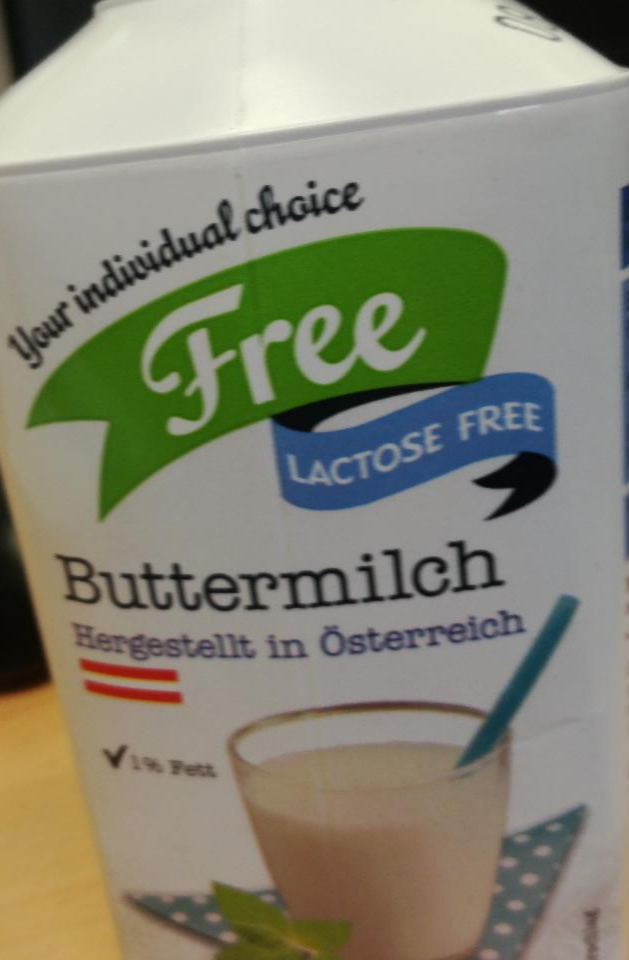 Fotografie - Buttermilch Laktose Free 1% Fett