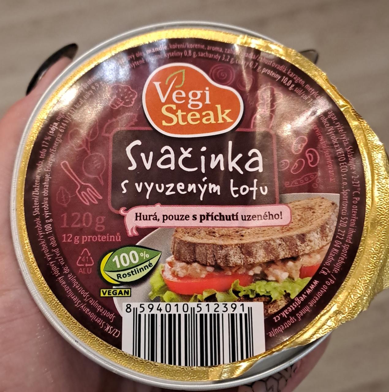 Fotografie - svačinka s vyuzeným tofu Vegi steak