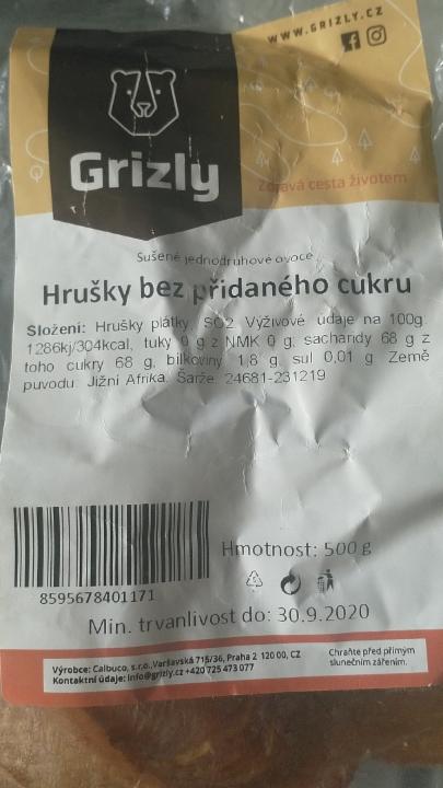 Fotografie - sušené hrušky bez přidaného cukru Grizly