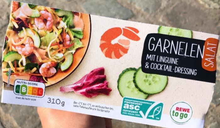 Fotografie - Garnelensalat mit Linguine & Cocktail-Dressing Rewe to go