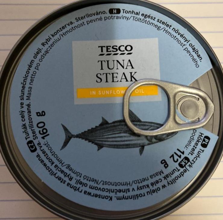 Fotografie - Tuna steak in sunflower oil Tesco