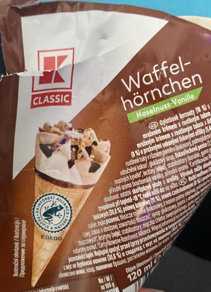 Fotografie - Waffel-hörnchen haselnuss-vanille K-Classic