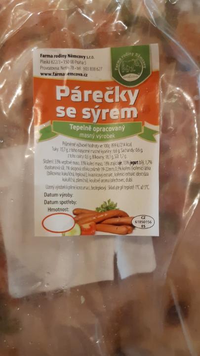 Fotografie - Párečky se sýrem farma Němcová