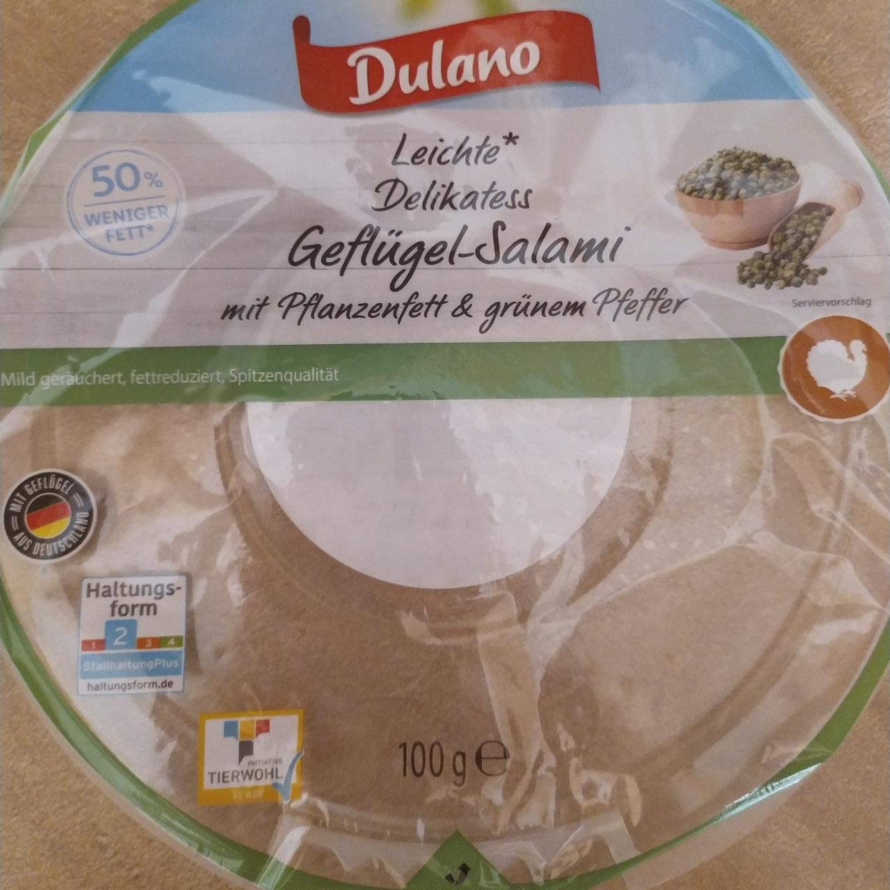 Fotografie - Leichte Delikatess Geflügel-Salami mit Pflanzenfett & grünen Pfeffer Dulano