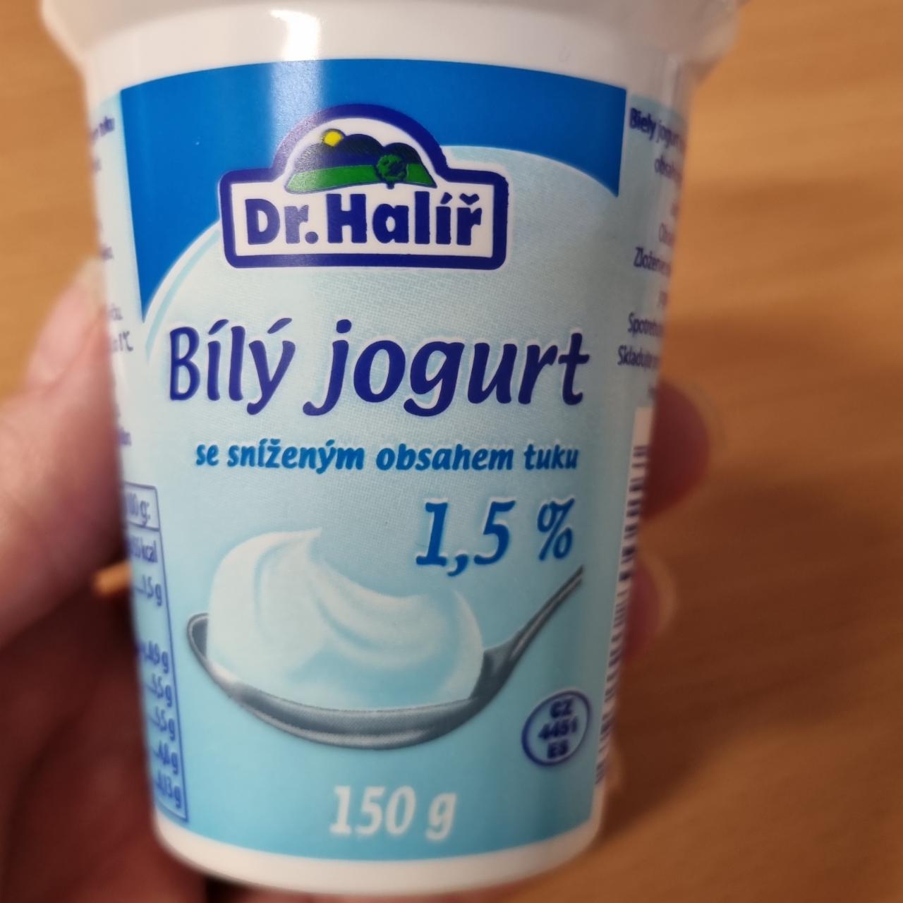 Fotografie - Bílý jogurt se sníženým obsahem tuku 1,5% tuku Dr.Halíř