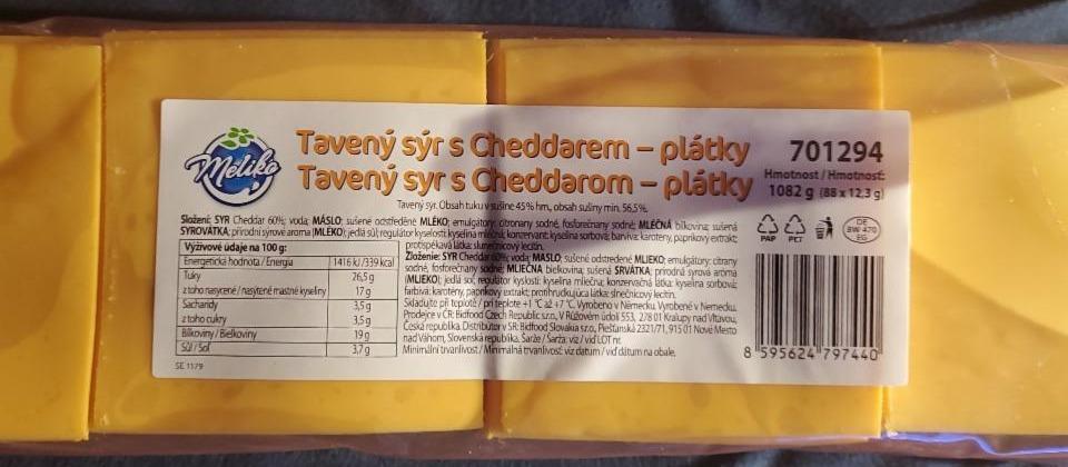 Fotografie - Tavený sýr plátky Cheddar