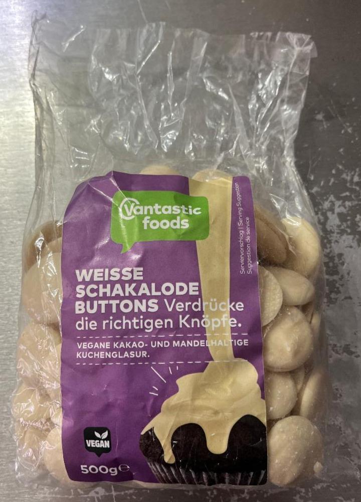 Fotografie - Weisse schakalode buttons Vantastic Foods