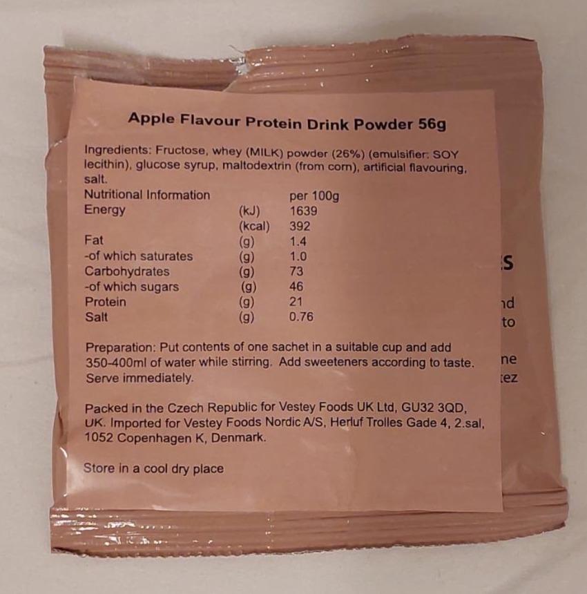 Fotografie - Apple flavour protein drink powder Vestey