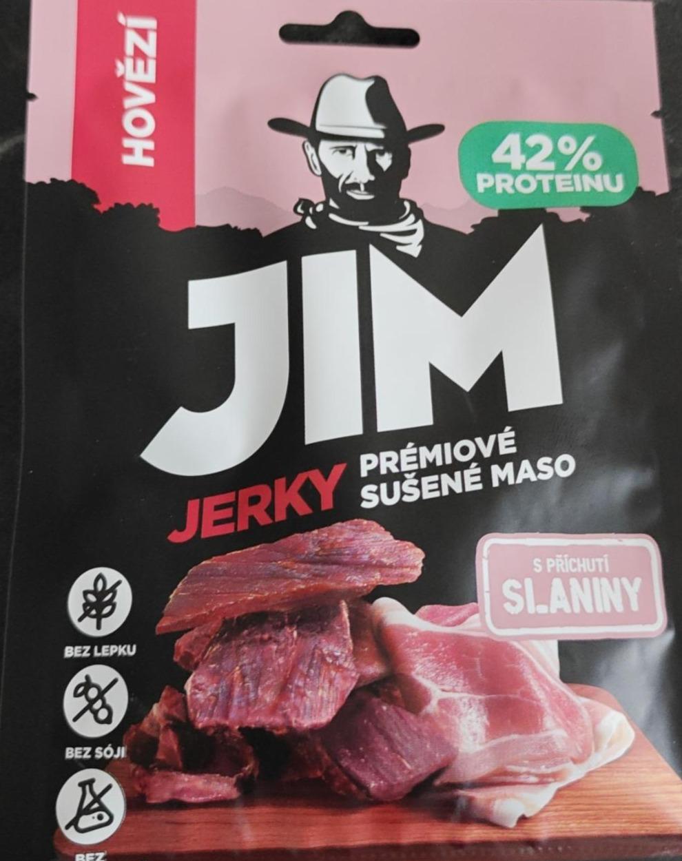 Fotografie - Hovězí s příchutí slaniny prémiové sušené maso Jim Jerky