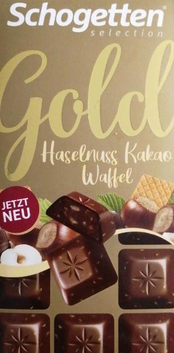 Fotografie - Schogetten gold haselnuss kakao waffel