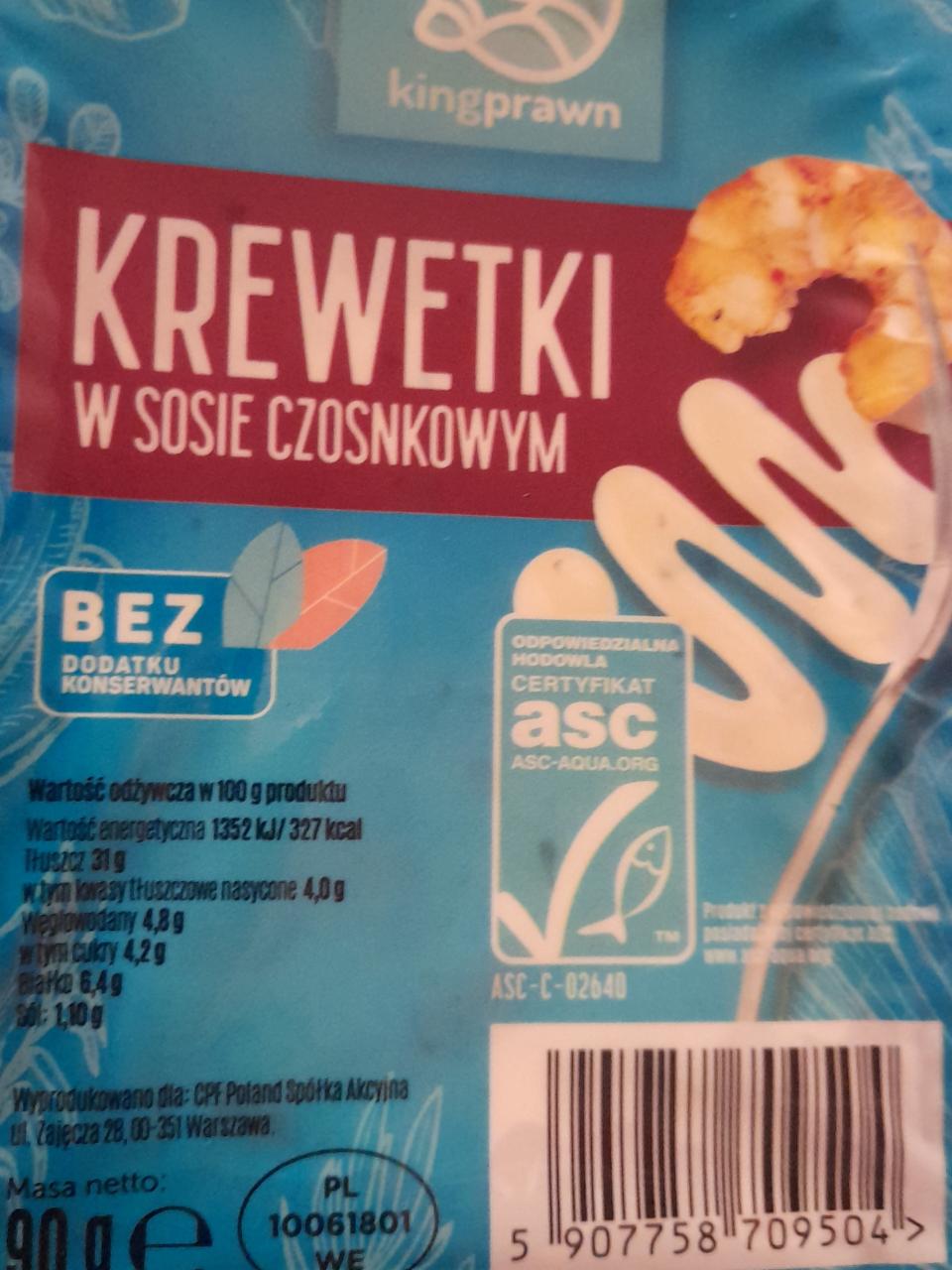 Fotografie - Krewetki w sosie czosnkowym (krevety v česnekové omáčce) Kingprawn