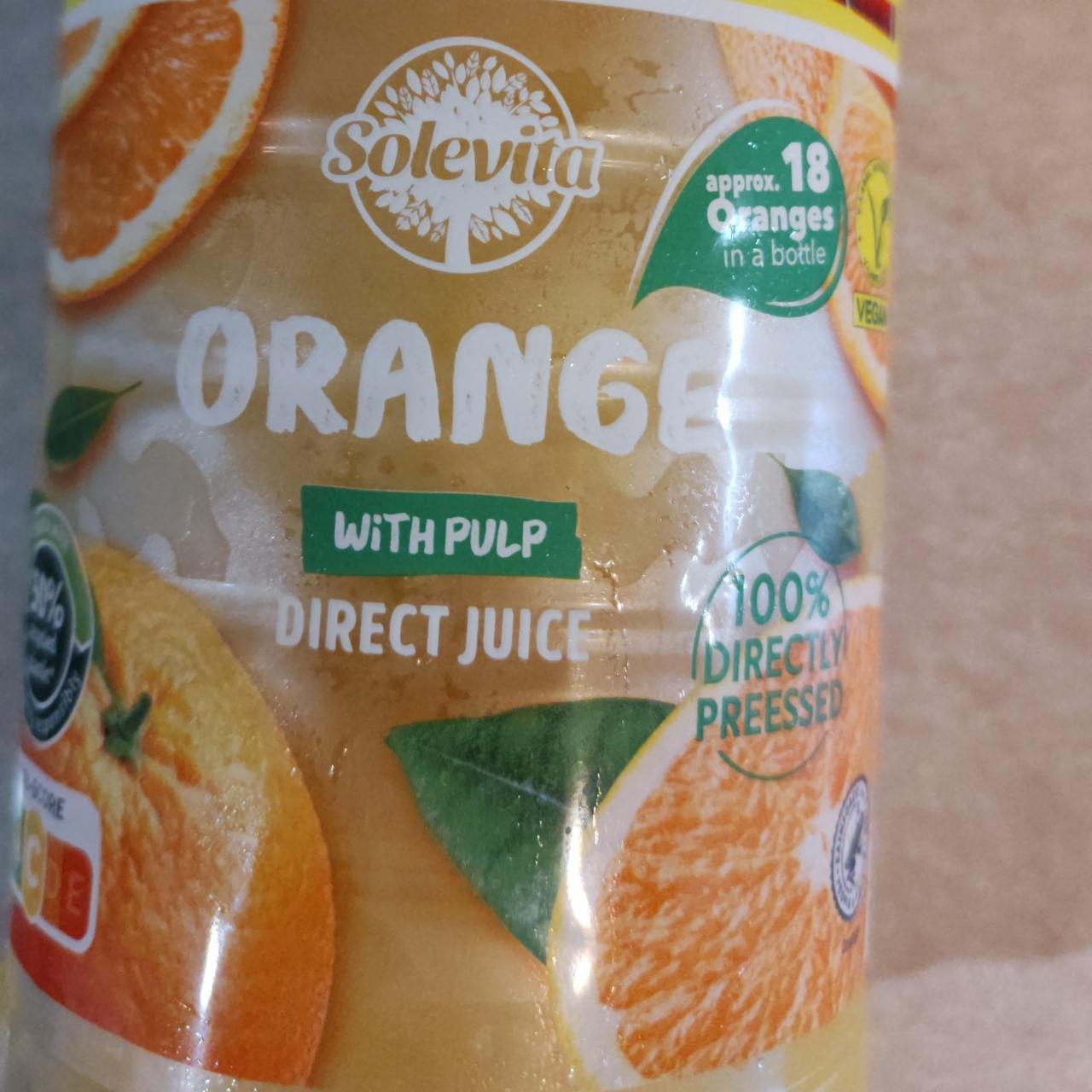 Fotografie - Orange with pulp direct juice Solevita