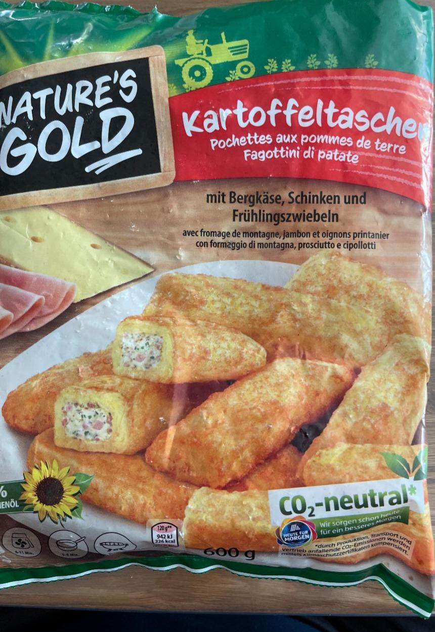 Fotografie - Kartoffeltaschen mit Bergkäse, Schinken und Frühlingszwiebeln Nature's Gold