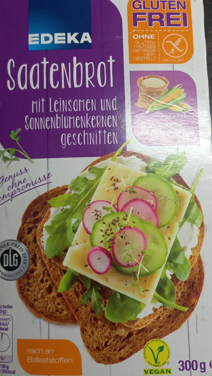 Fotografie - Saatenbrot mit Leinsamen und Sonnenblumenkernen gluten frei Edeka