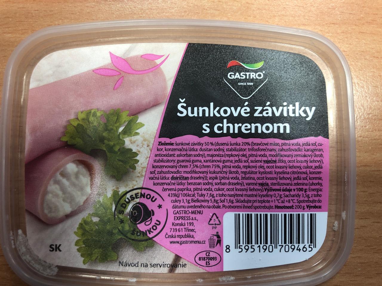 Fotografie - Šunkové závitky s křenem Gastro