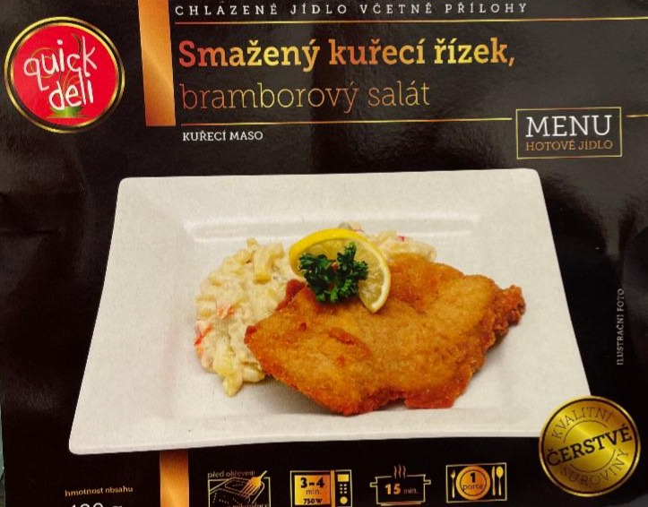 Fotografie - Smažený kuřecí řízek, bramborový salát Quick deli