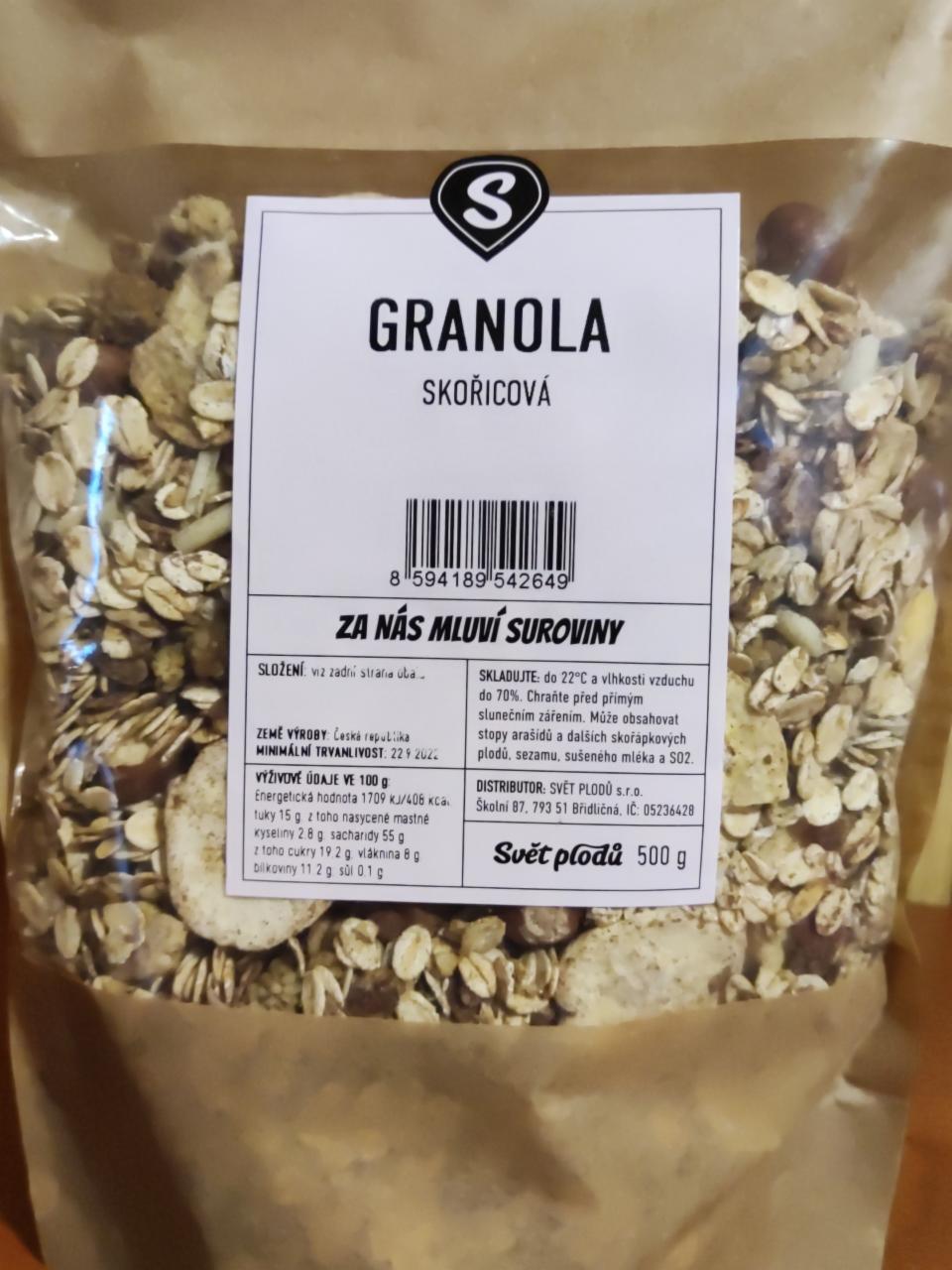 Fotografie - Granola skořicová Svět plodů