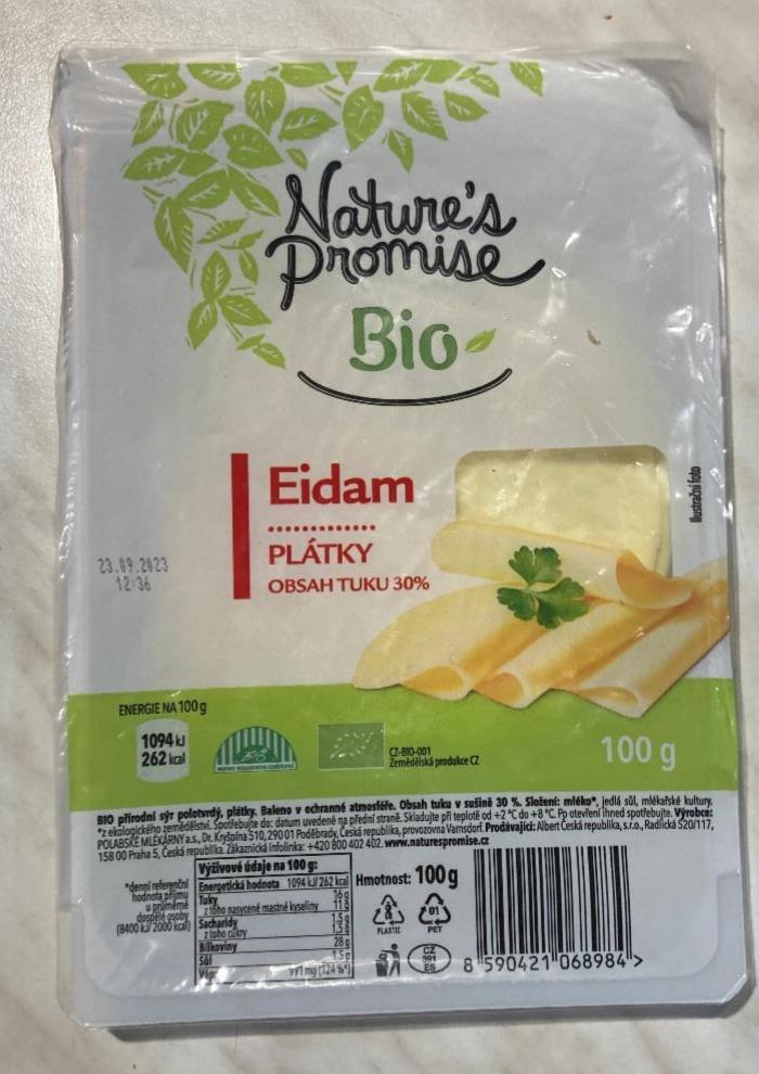 Fotografie - Bio Eidam plátky 30% tuku Nature's Promise